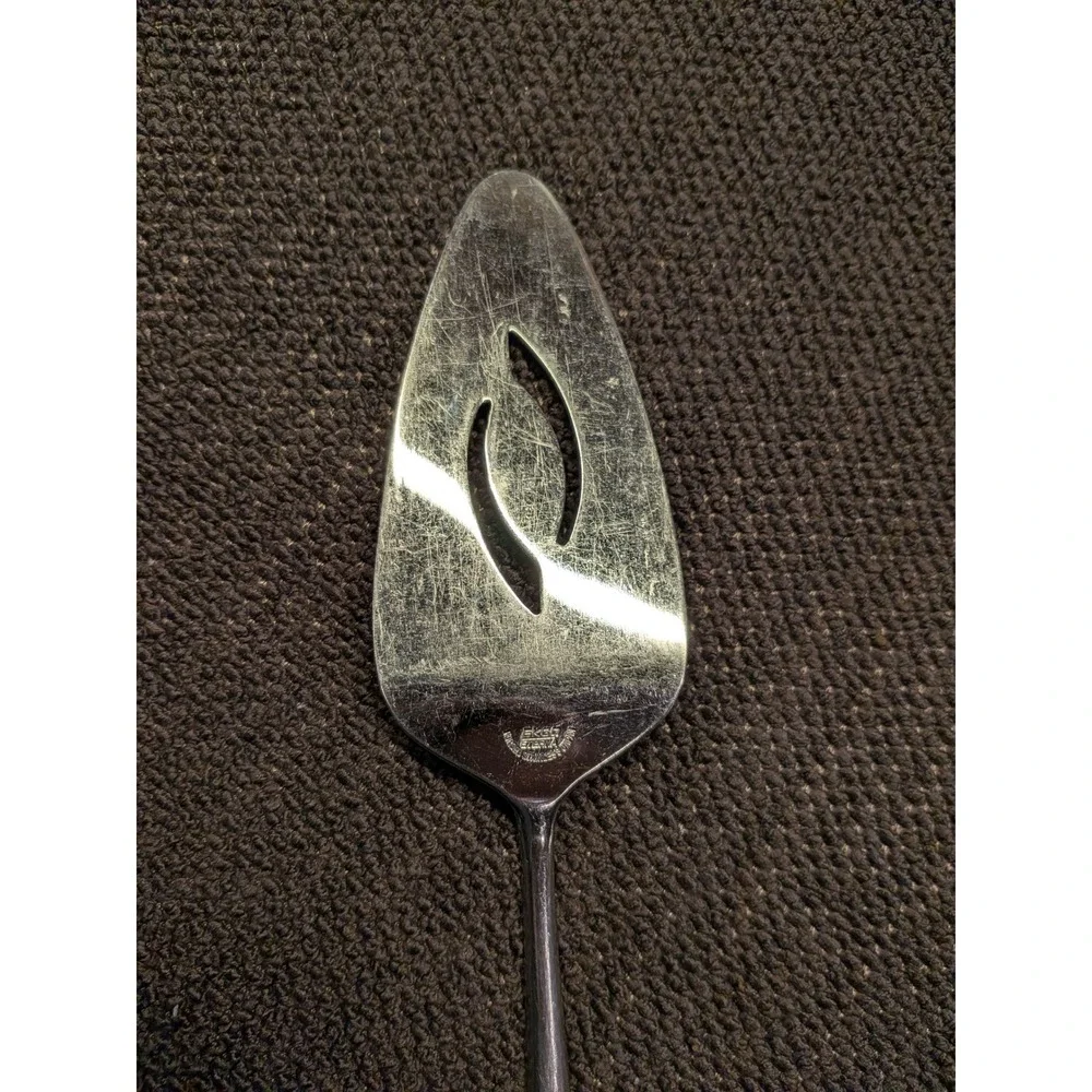 Vintage Ekco Eterna Pie and Cake Server Mid-Century Modern Stainless Wood